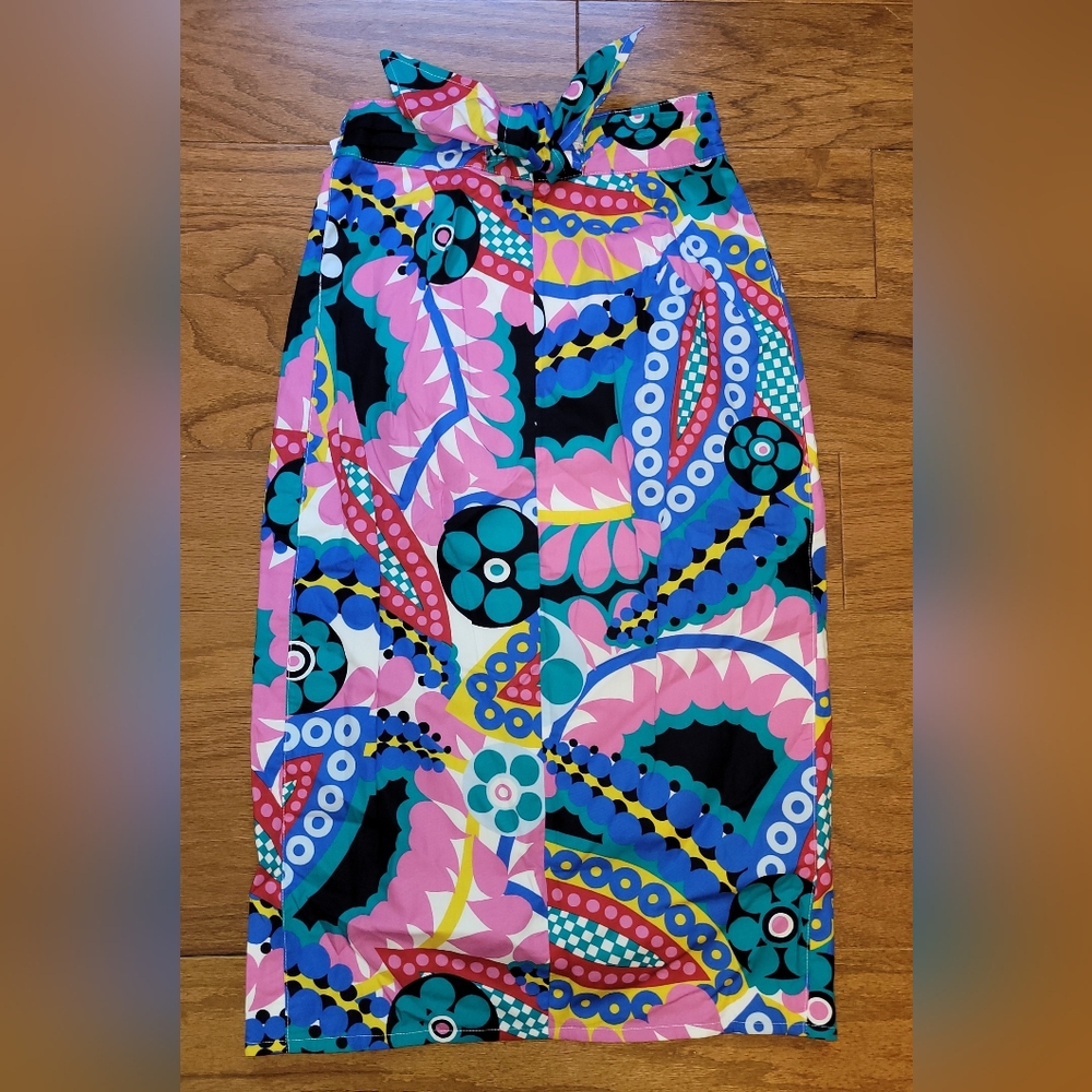 J. Crew Multicolor Ratti Abstract Tulip Skirt 0 NWT